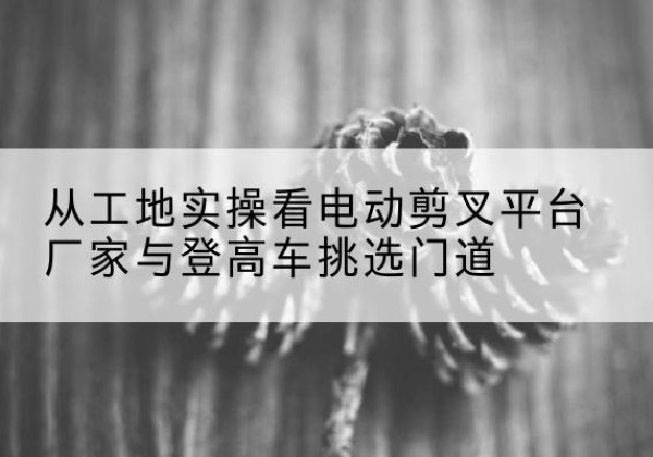 平原电动剪叉升降平台厂家-从工地实操看电动剪叉平台厂家与登高车挑选门道